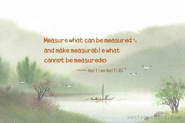 Good sentence's beautiful picture_Measure what can be measured, and make measurable what cannot be measured.