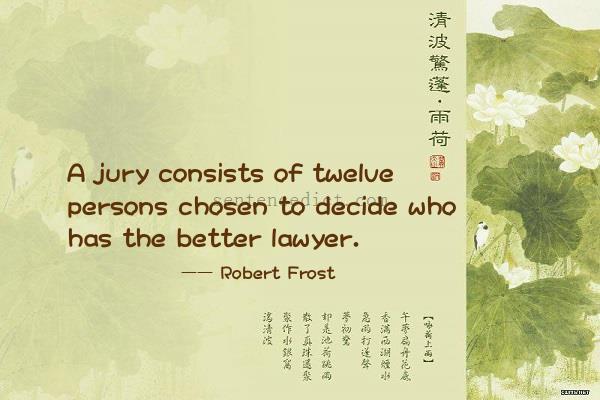 Good sentence's beautiful picture_A jury consists of twelve persons chosen to decide who has the better lawyer.