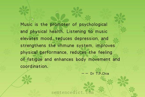 Good sentence's beautiful picture_Music is the promoter of psychological and physical health. Listening to music elevates mood, reduces depression, and strengthens the immune system, improves physical performance, reduces the feeling of fatigue and enhances body movement and coordination.