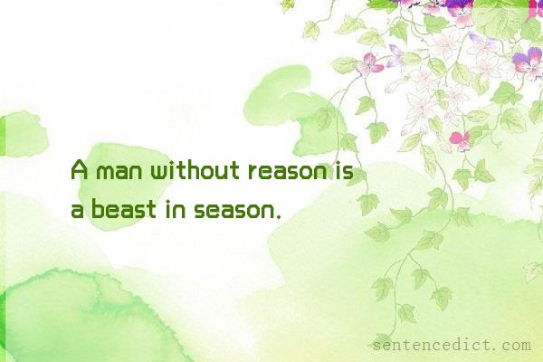 Good sentence's beautiful picture_A man without reason is a beast in season.