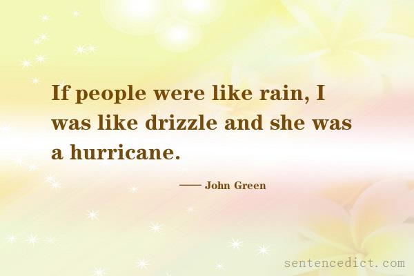 Good sentence's beautiful picture_If people were like rain, I was like drizzle and she was a hurricane.