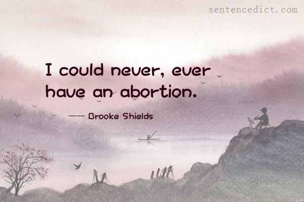 Good sentence's beautiful picture_I could never, ever have an abortion.