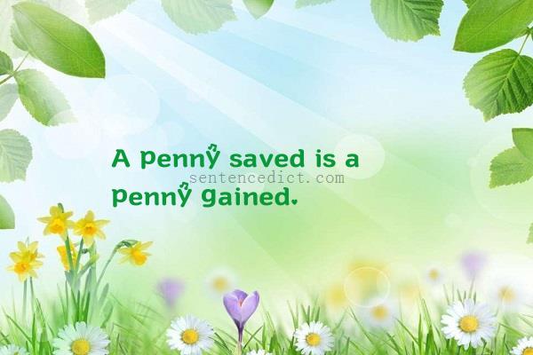 Good sentence's beautiful picture_A penny saved is a penny gained.