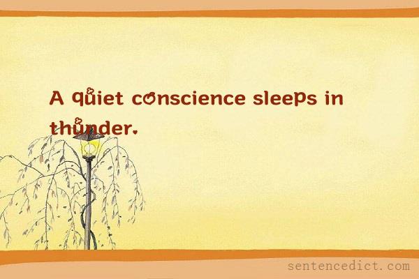Good sentence's beautiful picture_A quiet conscience sleeps in thunder.