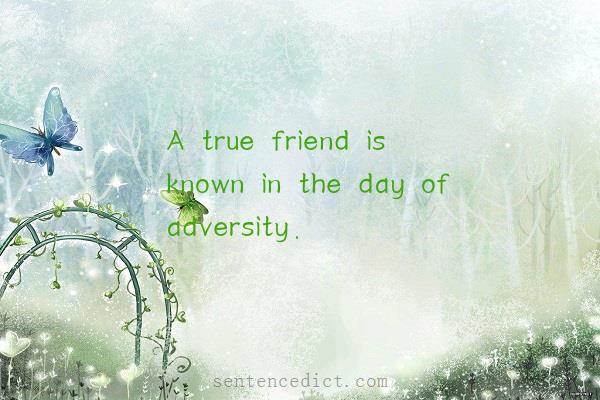 Good sentence's beautiful picture_A true friend is known in the day of adversity.