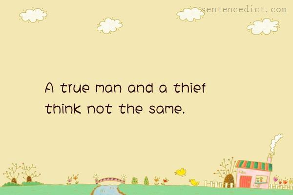 Good sentence's beautiful picture_A true man and a thief think not the same.