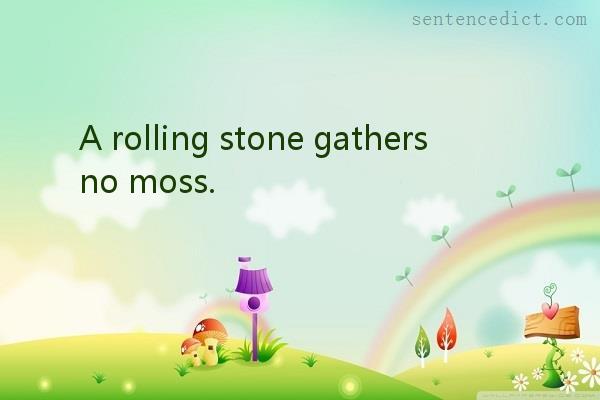 Good sentence's beautiful picture_A rolling stone gathers no moss.