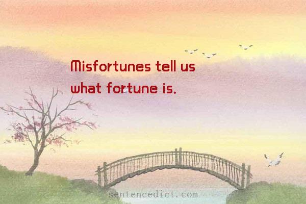 Good sentence's beautiful picture_Misfortunes tell us what fortune is.