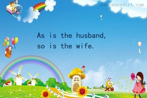 Good sentence's beautiful picture_As is the husband, so is the wife.