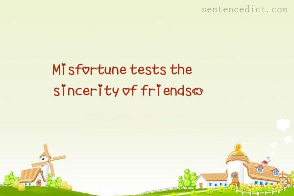 Good sentence's beautiful picture_Misfortune tests the sincerity of friends.