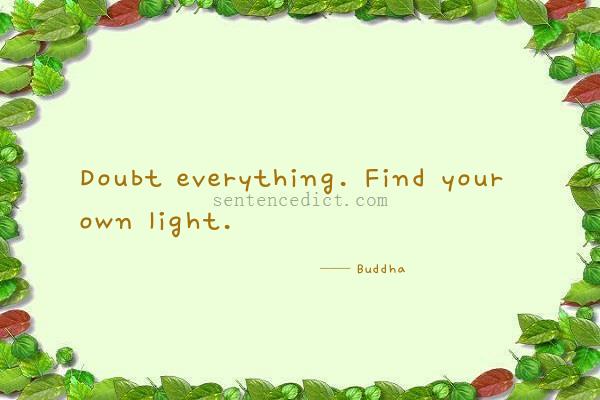 Good sentence's beautiful picture_Doubt everything. Find your own light.