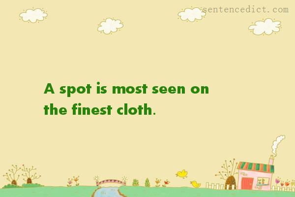 Good sentence's beautiful picture_A spot is most seen on the finest cloth.