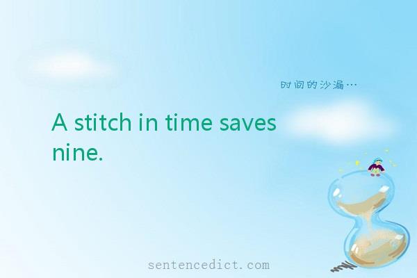 Good sentence's beautiful picture_A stitch in time saves nine.