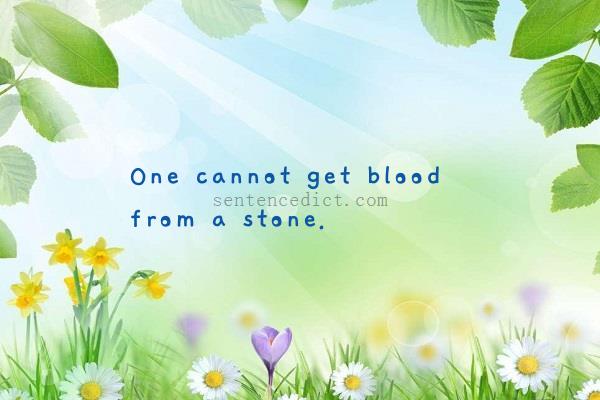 Good sentence's beautiful picture_One cannot get blood from a stone.