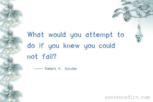 Good sentence's beautiful picture_What would you attempt to do if you knew you could not fail?