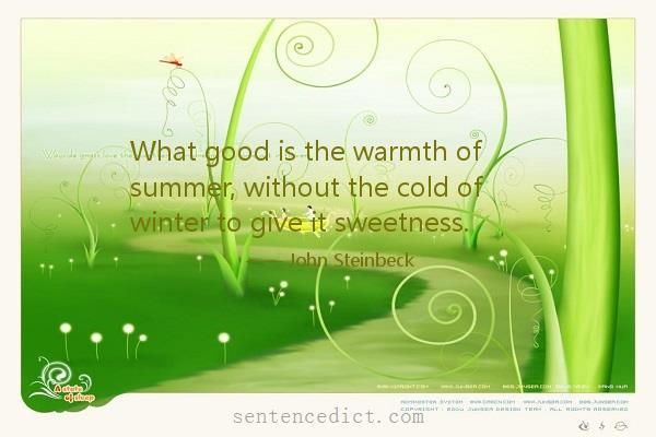 Good sentence's beautiful picture_What good is the warmth of summer, without the cold of winter to give it sweetness.