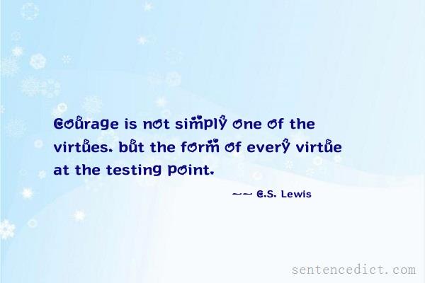 Good sentence's beautiful picture_Courage is not simply one of the virtues, but the form of every virtue at the testing point.