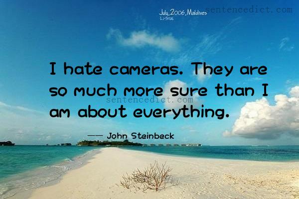 Good sentence's beautiful picture_I hate cameras. They are so much more sure than I am about everything.