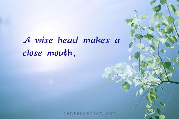 Good sentence's beautiful picture_A wise head makes a close mouth.