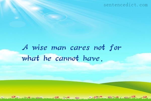 Good sentence's beautiful picture_A wise man cares not for what he cannot have.