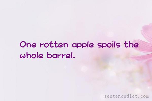Good sentence's beautiful picture_One rotten apple spoils the whole barrel.