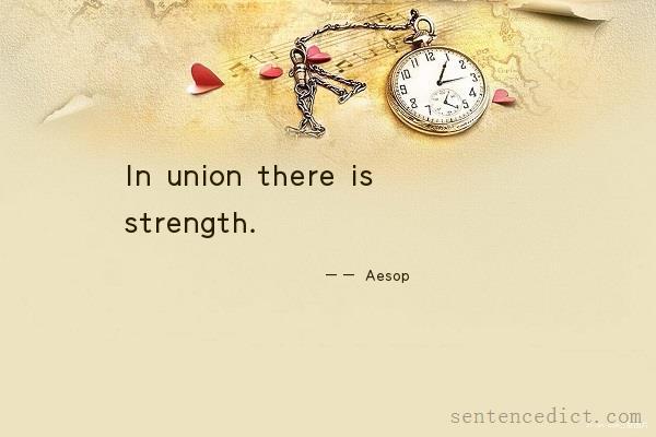 Good sentence's beautiful picture_In union there is strength.