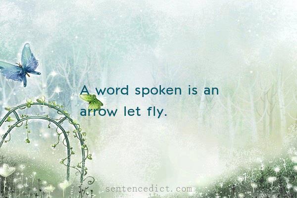 Good sentence's beautiful picture_A word spoken is an arrow let fly.