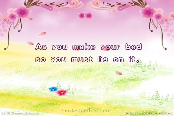 Good sentence's beautiful picture_As you make your bed so you must lie on it.