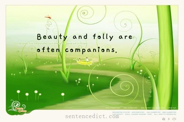 Good sentence's beautiful picture_Beauty and folly are often companions.