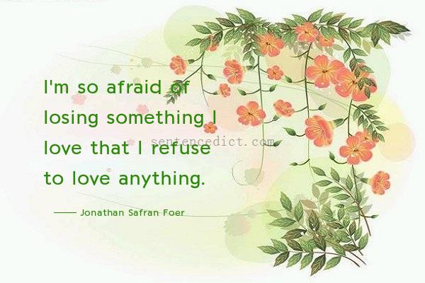 Good sentence's beautiful picture_I'm so afraid of losing something I love that I refuse to love anything.