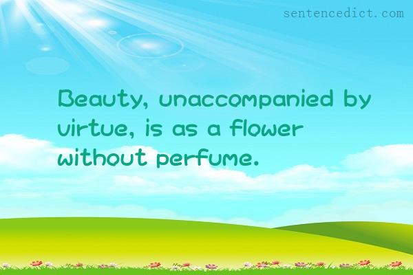 Good sentence's beautiful picture_Beauty, unaccompanied by virtue, is as a flower without perfume.