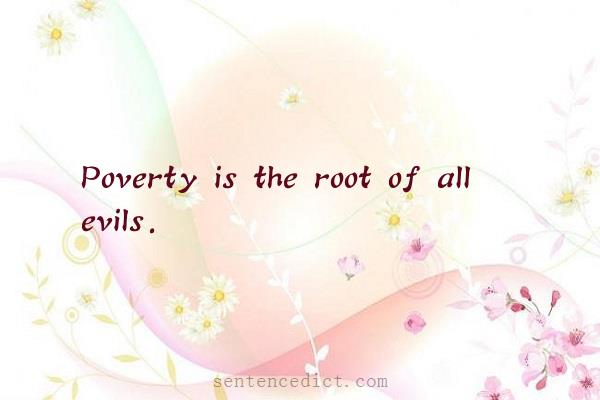 Good sentence's beautiful picture_Poverty is the root of all evils.