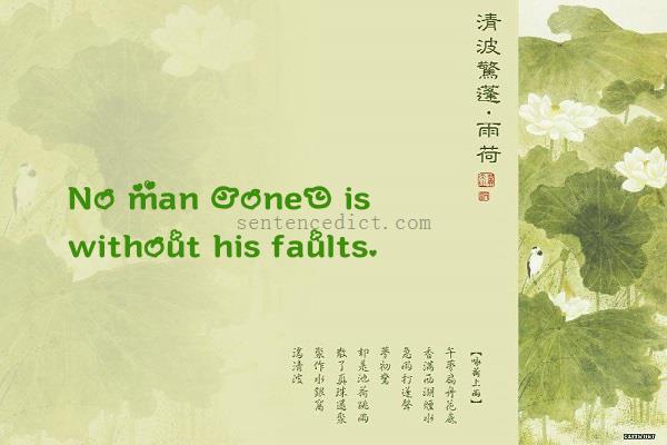 Good sentence's beautiful picture_No man [one] is without his faults.