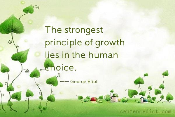 Good sentence's beautiful picture_The strongest principle of growth lies in the human choice.