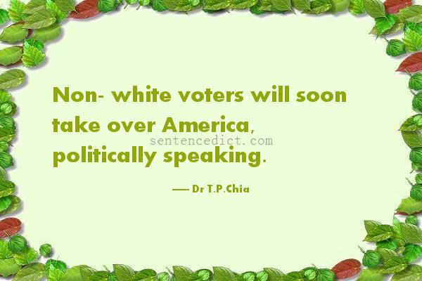 Good sentence's beautiful picture_Non- white voters will soon take over America, politically speaking.