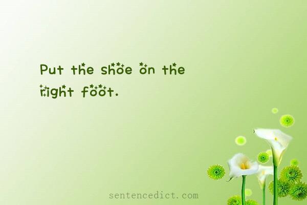 Good sentence's beautiful picture_Put the shoe on the right foot.