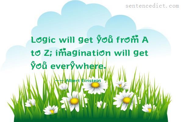 Good sentence's beautiful picture_Logic will get you from A to Z; imagination will get you everywhere.