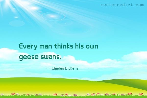 Good sentence's beautiful picture_Every man thinks his own geese swans.