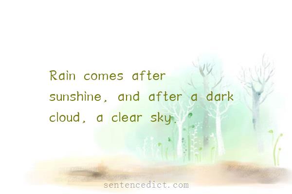 Good sentence's beautiful picture_Rain comes after sunshine, and after a dark cloud, a clear sky.