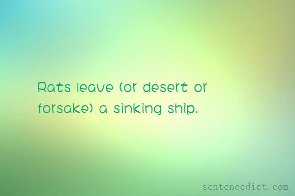 Good sentence's beautiful picture_Rats leave (or desert or forsake) a sinking ship.