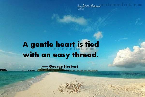 Good sentence's beautiful picture_A gentle heart is tied with an easy thread.