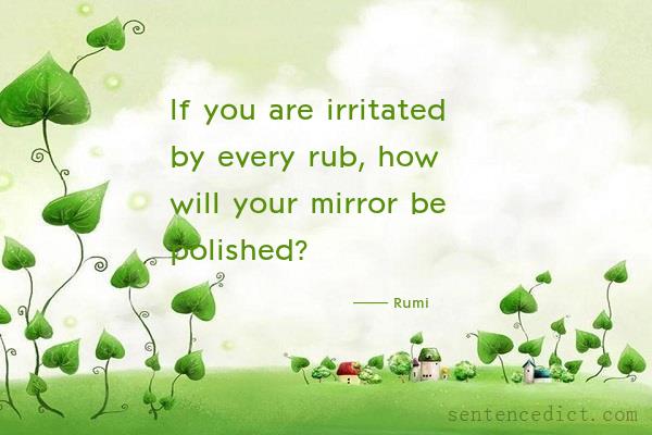 Good sentence's beautiful picture_If you are irritated by every rub, how will your mirror be polished?