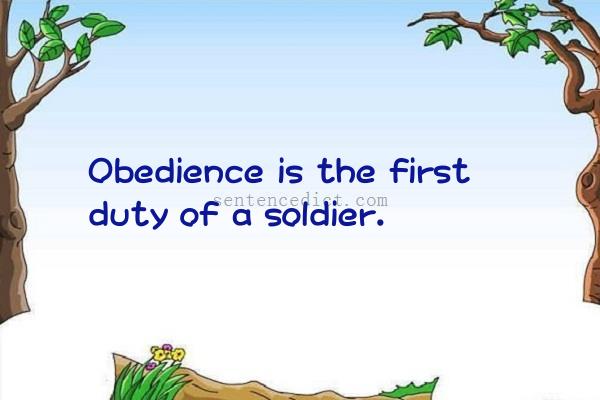 Good sentence's beautiful picture_Obedience is the first duty of a soldier.