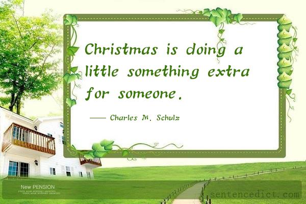 Good sentence's beautiful picture_Christmas is doing a little something extra for someone.