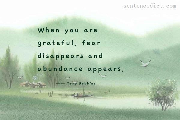 Good sentence's beautiful picture_When you are grateful, fear disappears and abundance appears.