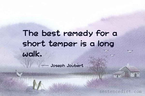 Good sentence's beautiful picture_The best remedy for a short temper is a long walk.