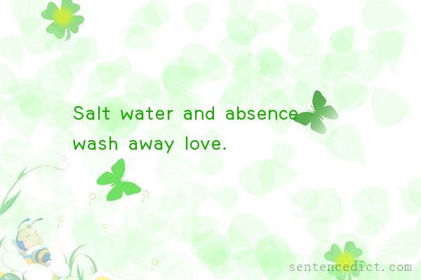 Good sentence's beautiful picture_Salt water and absence wash away love.
