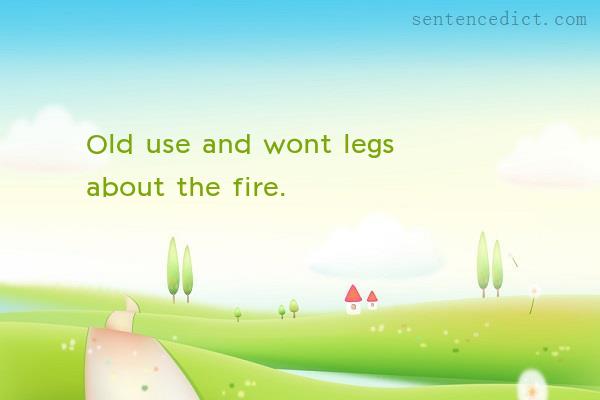 Good sentence's beautiful picture_Old use and wont legs about the fire.