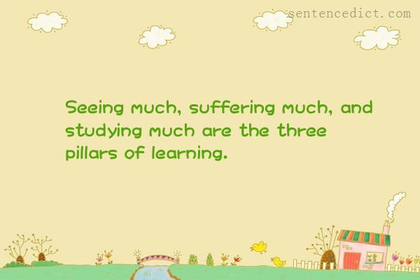 Good sentence's beautiful picture_Seeing much, suffering much, and studying much are the three pillars of learning.