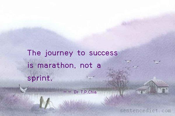 Good sentence's beautiful picture_The journey to success is marathon, not a sprint.